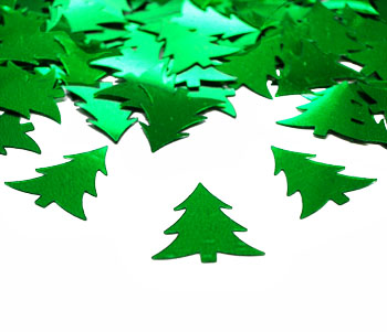 Christmas Tree confetti, Green Metallic Confetti  by the pound or packet